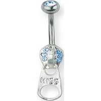 Дизайнерска неръждаема стомана SGSS CURV BB W Zipper Charm & STL Ball 14g Long Cur Made in China -Jewelry от Sweet Pea Creations