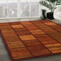 Ahgly Company Machine Wareable Indoor Rectangle Abstract Orange Red Area Rugs, 2 '4'