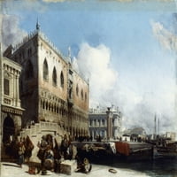 Бонингтън: Венеция. Nrichard Parkes Bonington: Дворецът на дог във Венеция. Масло върху платно, C1827. Печат на плакат от