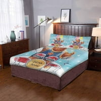 Комплект за спално бельо Мечка лента с двойно одеялно покритие с калъфка за декорация на домашна спална стая