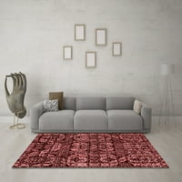 Ahgly Company Machine Wareable Indoor Rectangle Abstract Red Modern Area Rugs, 4 '6'