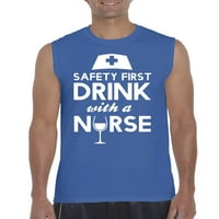 Arti - Графична тениска без ръкави - безопасност първо с медицинска сестра