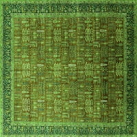 Ahgly Company Indoor Square Oriental Green Industrial Area Rugs, 5 'квадрат
