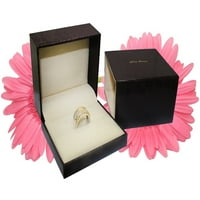 Комплект за сватбен пръстен за жени 14k бяло злато Real Diamond Accerted Ring Channel комплект 5. CT