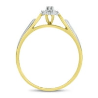 10k жълто злато диамантен клъстер пръстен