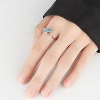 Mairbeon пръстен пръстен Геометрична очарователна ниша с електропластика отваряне на декорация Непокорна въртяща се пеперуда отворен пръстен жени бижута
