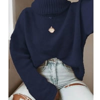 Дамски пуловери плюс размер ежедневна костенурка пуловер блуза плетене без гръм