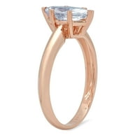 1. CT Brilliant Marquise Cut Clear Simulated Diamond 18K Rose Gold Politaire Ring SZ 4