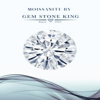 Gem Stone King 18K Rose Gold Платен сребърен мъжки пръстен Аметист Мосанит