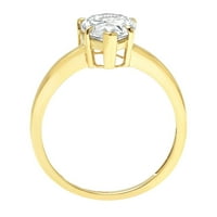 1. CT круша изрязване на ясен симулиран диамант 18k жълто злато годишнина годежен пръстен размер 10.25