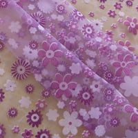 Heyii привличащ вниманието на тюл завеса двуслоен полиестер цвете отпечатано отпечатано чиста завеса драпиране за хол лилаво