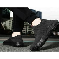Oucaili дамски маратонки с леки чорапи маратонки на маратонки върху обувки за ходене мрежести ежедневни комфортни обувки мъжки черни 10.5