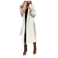 Gzea тренч палта за жени зимна вълна тънко палто яке дами тънки дълги колан с халт за изхожда женска мода