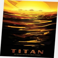 Плакат за арт плакат на НАСА 24 x36 Titan Ride the Tides Multi-Color Square Възрастни най-добрите плакати