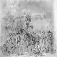 Гражданска война: Antietam, 1862. Кампания Nantietam. 1 -ва кавалерия на Вирджиния в спиране. Рисуване на молив, 1862 г., от Алфред Р. Уауд. Печат на плакат от