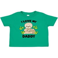 Мастически сладък ленив обичам татко си със зелени листа подарък за малко дете или тениска за момиче