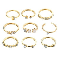 златна ретро звезда лунни пръстени комплекти за жени момичета реколта подредени бохо пръсти пръстени сплав