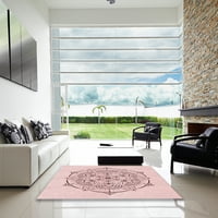 Ahgly Company Indoor Round Proper с розово балонче розови килими, 6 'кръг