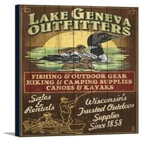 Езерото Женева, Уисконсин - Loon Outfitters - Плакат за фенер