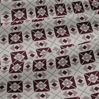 OneOone Cotton Jersey Maroon Fabric Diamond & Triangle Geometric Shiping Fabric от двора отпечатани DIY дрехи Шиещи консумативи