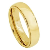 Безплатен персонализиран лазерен гравиращ титанов лента пръстени жълто злато IP купол титаниев сватбена лента