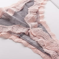 Дамски долни гащи дантелени ремъци от чиста мрежа за облицовка на мрежата Contrast Color вълнообразно ръб плюс размери панталони