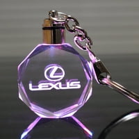 Ключодържател с лого на автомобила лазерно гравирано кристално тяло w цветна LED светлина за lexus