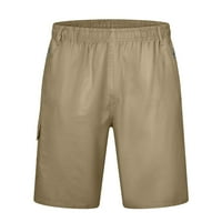 Xinqinghao Men Pants Небрежни мъжки плътни цветен бутон плюс размер ежедневни всички мачове модни тъкани панталони с джобове с цип