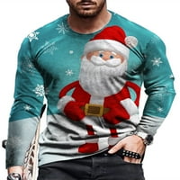 Avamo Hipster Christmas Tee for Mens дълъг ръкав O Neck Xmas Print Tops Tees Sport Gym бягаща мускулна риза Блузи плюс размер