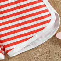 Kiapeise Infant Girl Dead Independence Day Playsuit Thyddler Tie-Up Star Stripe Print Spaghetti Strip Romper