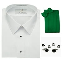 Риза с смокинг, Kelly Green Cummerbund, Bow-Tie, Cuff Links & Studs