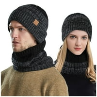 Женски и мъжки шал шал шал за плетени плетени ветроустойчиви зимни топли шапки за качулки за жени