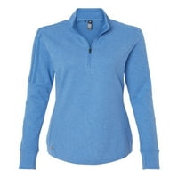 Adidas - женски 3 -stipes Quarter -цип пуловер - A - Focus Blue Melange