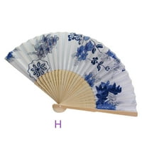 вентилатори на хартия wendunide, комплект винтидж бамбук сгъваемо ръчно държано цвете фен китайски танцов парти джобни подаръци вентилатор h