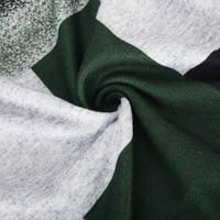 FATUOV FALL FASHING ПЪРВИ РАБОТИ ЗА РАБОТА ЗА ЖЕНИ плюс размер печат кръг на врата пуловер върхове пуловери за жени Зелени XL