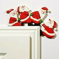 Дървени знаци Коледни декорации на вратата Дядо Коледа лос зимен коледен декор Весела Коледа Сезонен декор на закрито
