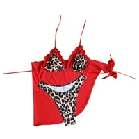 Tawop push up бански костюми за жени червени жени леопардови халтер Ruffles секси бикини лицеви опори от бански костюм бански костюми плажен костюм