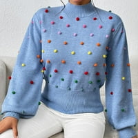 Виадха пуловери за жени модерни модни ежедневни цветове с дълъг ръкав кръгъл пуловер