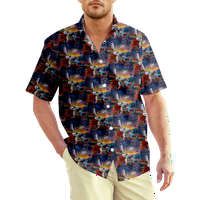 4 юли Мъжки хавайска риза САЩ Национален флаг Графичен тениски тениски Риза яка 3d печат на открито улица с късо ръкав Облекло облекло за печат на винтидж спорт