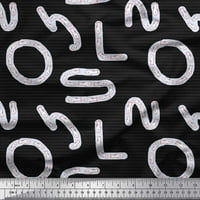 Soimoi Viscose Chiffon Fabric Alphabets, Waves & Fish Artistic Print Fabric край двора