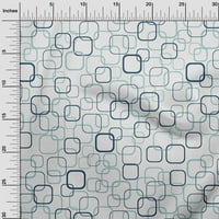 OneOone Polyester Spande Teal Blue Fabric Geometric Quilting Consusts Print Sheing Fabric до двора