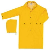 Класическо дъждовно палто, подвижна качулка, PVC поли, жълто, в 6x-голям