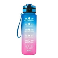 Ycolew бутилка с вода с маркер за време, носете каишка, теч-устойчив на тритан BPA, уверете се, че пиете достатъчно вода за фитнес, фитнес, къмпинг, спорт на открито, спорт