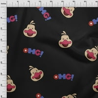 OneOone Cotton Poplin Twill Black Fabric Kids Cute Duck Face Fach Faitch за шиене на отпечатана занаятчийска тъкан край двора широк
