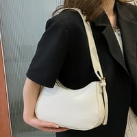 Avamo Women Crossbody чанти Дизайнерски чанта с цип рамо чанта PU кожена чаша мода преносимо бяло