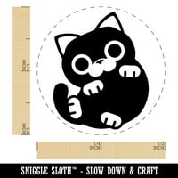 Кръгла котка игрив гумен печат за скрапбукинг щамповане - средно