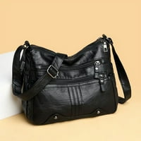 FAU кожена чанта с кръстосано тяло, небрежна чанта за рамо на жените с регулируема каишка
