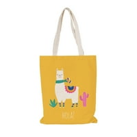 Alpaca Nature Tote Bag Canvas Tote Bag Gradle for Women Сладка естетическа плажна чанта за многократна употреба на чанта за тота