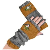 Ръкавици зима жени топла ръка кука малки цветни ръчно изработени вълнени памучни ръкавици