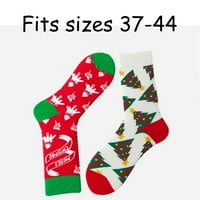 Момичета Коледа за подаръци за печат памук Дълго смешно за новост фънки сладки коледни чорапи от средна тръба